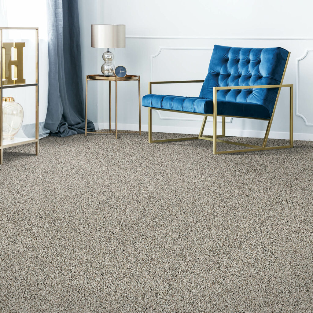 Blue chair on Carpet flooring | Jack's Carpet & Tile